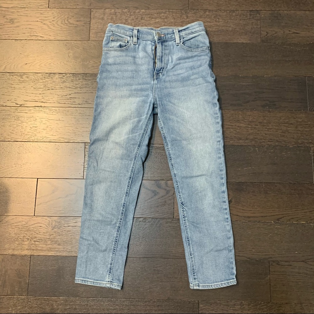 straight leg denim jeans